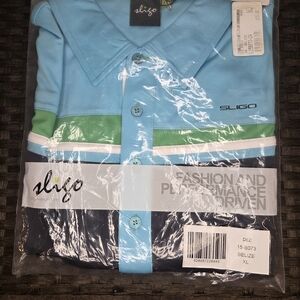 Sligo Men's Blue and Green Polo Shirt